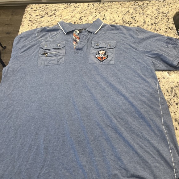 COOGI Polo Shirt Mens Size 4XL Blue Logo Casual Short Sleeve Adult * - Picture 1 of 12
